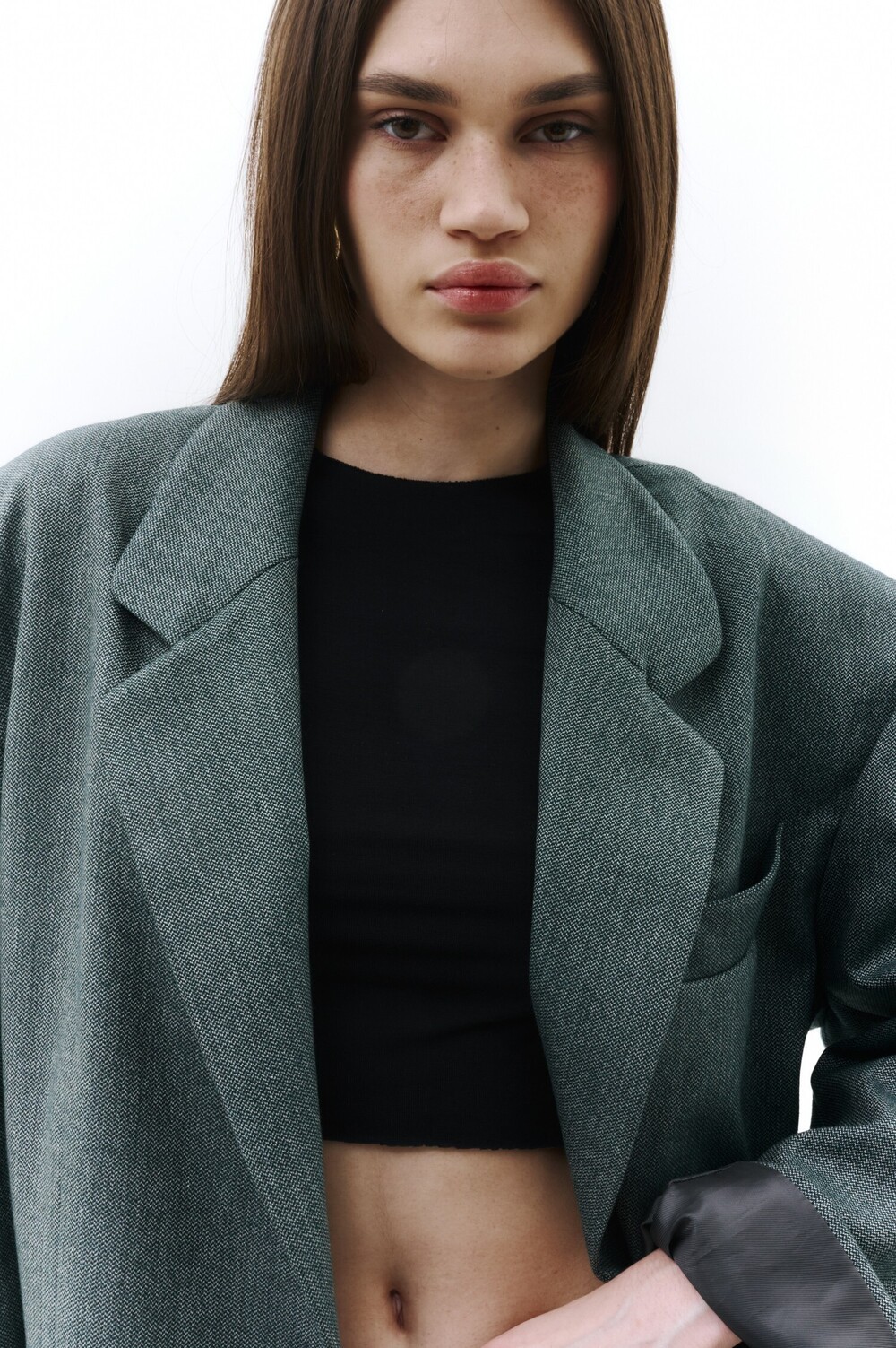 Single-breasted jacket green